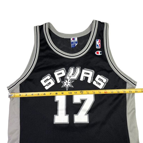 Rare VTG Champion NBA San Antonio Spurs Autographed Mario Elie Basketball Jersey - Picture 9 of 10